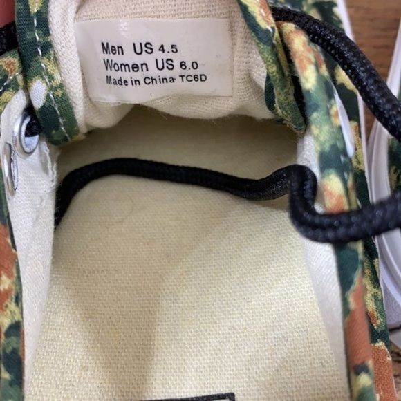 Vans Green Brown Abstract Print Low Top Skate Shoe - Picture 8 of 10